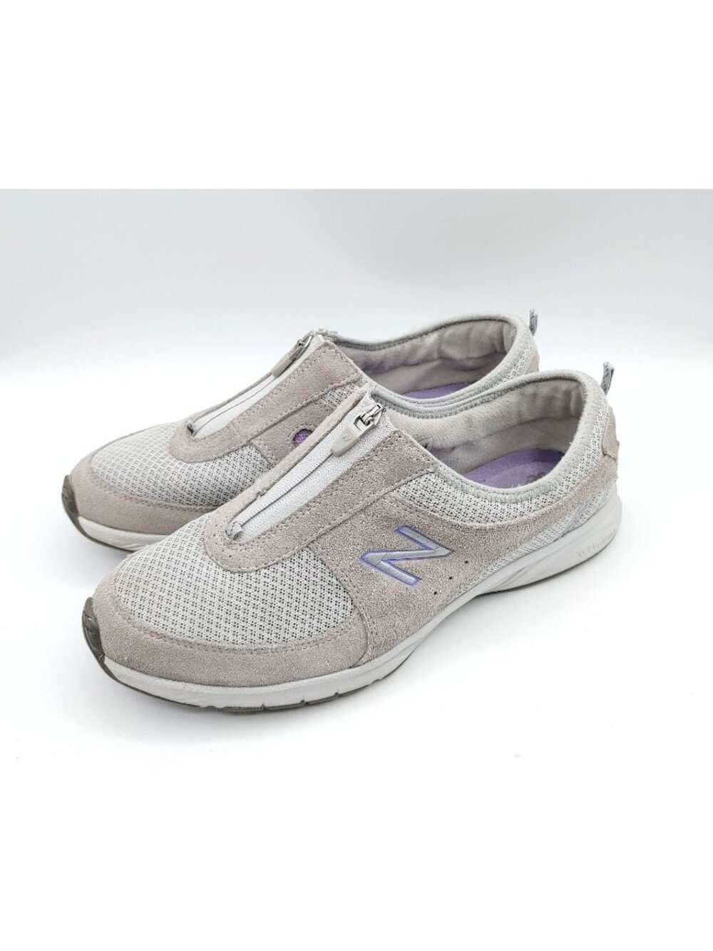 New Balance WW565GP Women's Gray Purple Zip Up Walking Shoes Sneaker Size 10